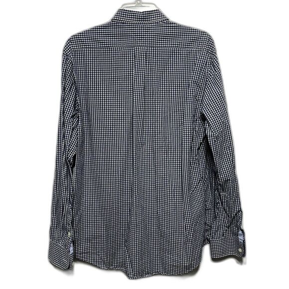 Tommy Hilfiger Button Up Trim Fit Plaid Shirt Dark Navy Casual Top Men sz Large - Picture 7 of 7